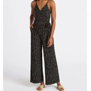 Stitch Fix Kaileigh Rochelle Black Abstract Print Knit Jumpsuit NWT | Size L